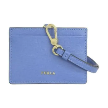 Furla Linda Leather Card Holder Small Size Women's Blue