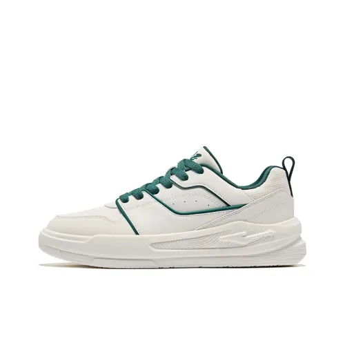 Erke Anti-Slip Wear-Resistant Low-Top Skateboard Shoes Men's Microcrystal White Teal Green
