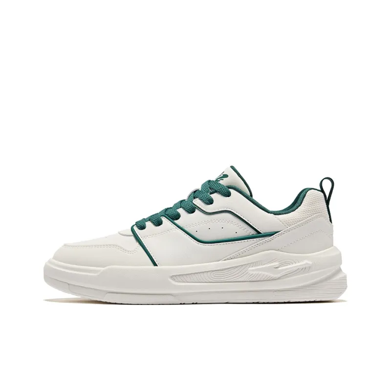 Erke Anti-Slip Wear-Resistant Low-Top Skateboard Shoes Men's Microcrystal White Teal Green-0