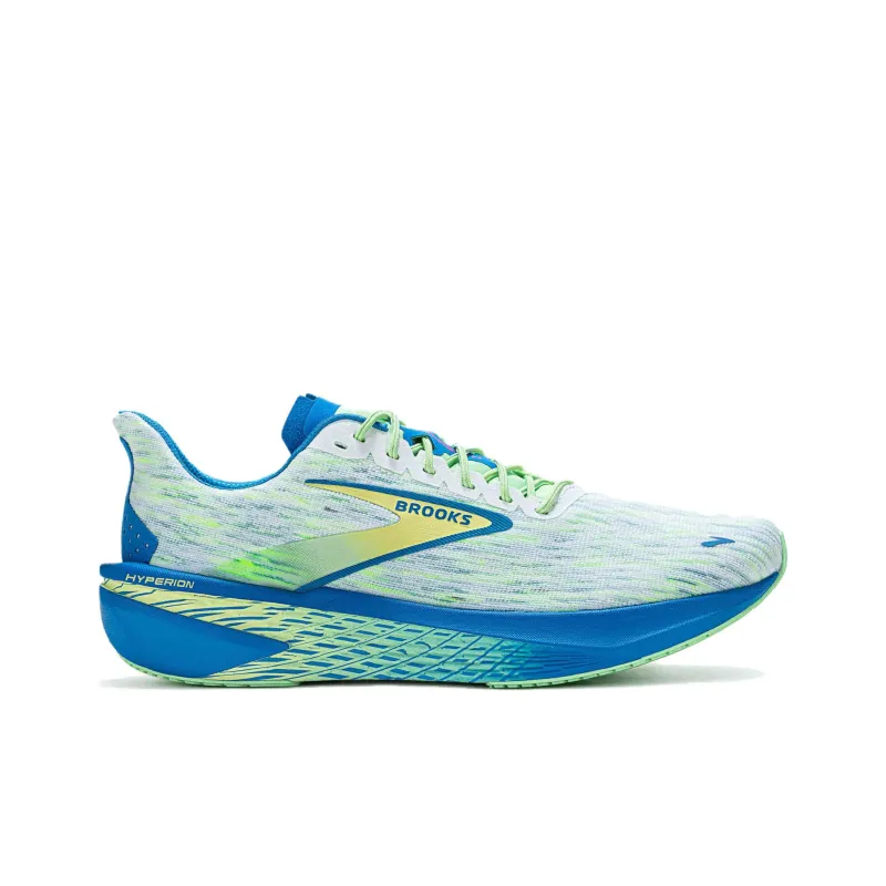 Brooks Anti Slip Wear Resistant Low Top Running Shoes Men's White Blue-1