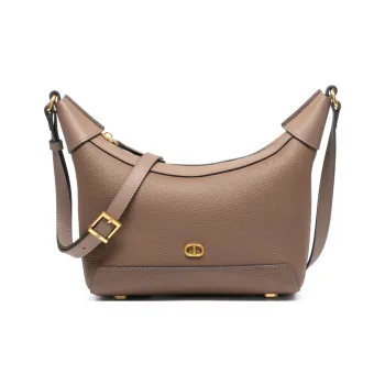 Chrisdien Deny Cow Leather Shoulder Bag Women's Elephant Gray/White