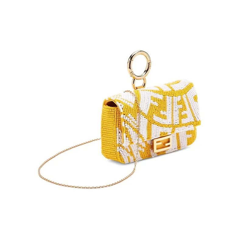 FENDI Nano Baguette Charm Yellow/White-1