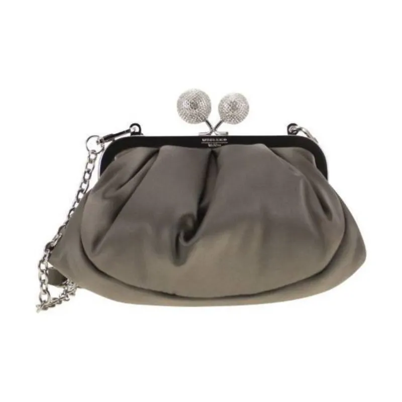 WEEKEND MaxMara Cotton Shoulder Bag, Crossbody Bag, Handbag Women's Gray-0
