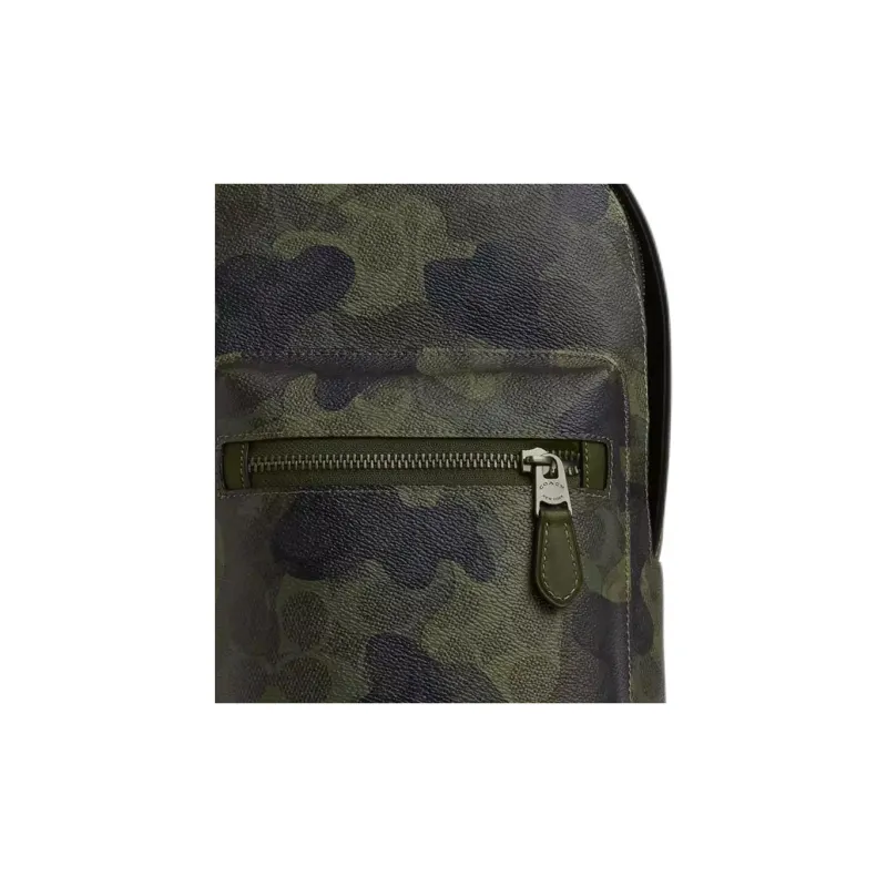 COACH West Coated Canvas Sling Bag, Crossbody Bag Trumpets Men's Green-3