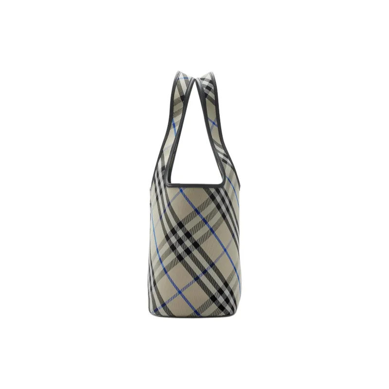 Burberry Cotton Tote Bag, Shopping Bag, Shoulder Bag Trumpets Women's Blue & Gray-2