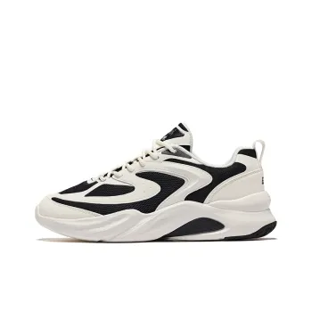 Erke Anti Slip Wear Resistant Low Top Casual Shoes Men's Jet Black Microcrystal White