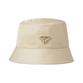 PRADA Polyamide Enamel Bucket Hats Men's Beige
