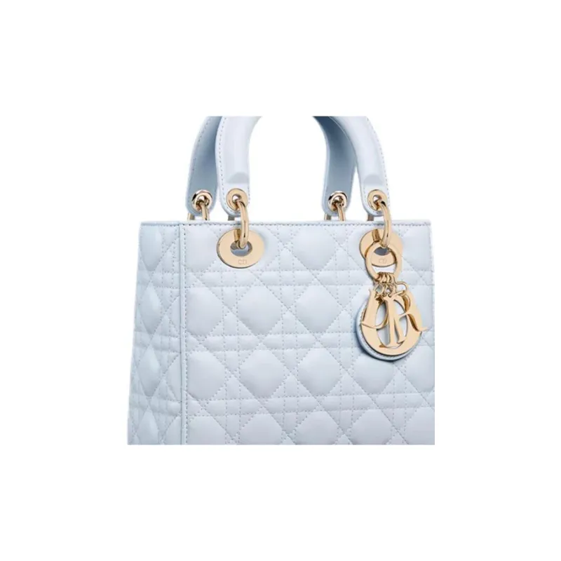 DIOR Lady Dior Lambskin Lady Dior Bag, Shoulder Bag, Crossbody Bag, Handbag Trumpets Women's Light Blue-5