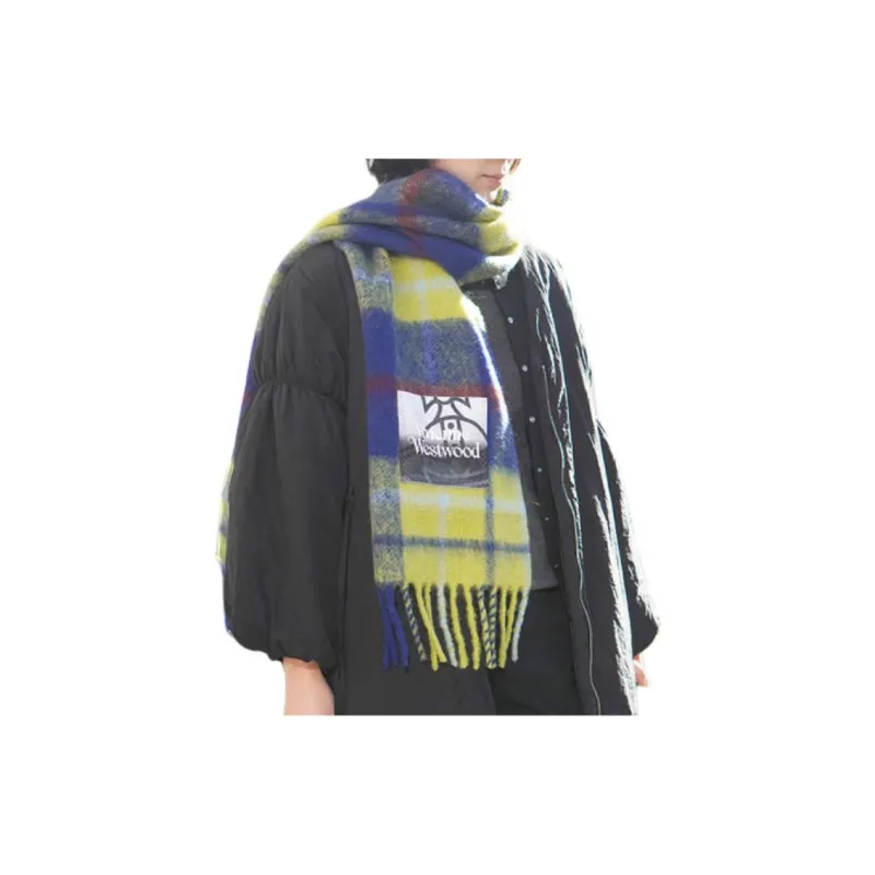 Vivienne Westwood Logo Patch Tartan Scarf-2