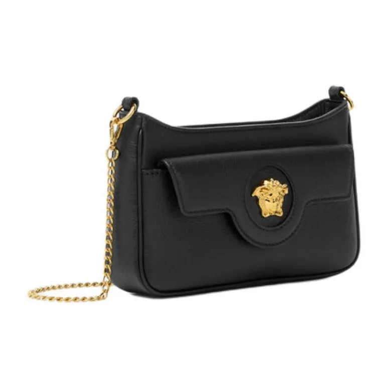 VERSACE La Medusa Calfskin Crossbody Bag Shoulder Bag Mini Women's Black-1