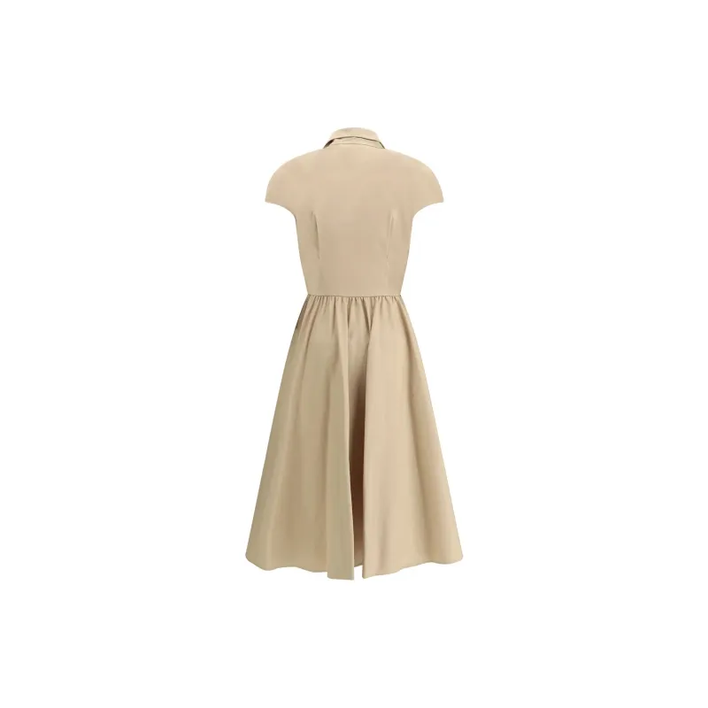 ERMANNO SCERVINO V Neck Pleated Dress-1