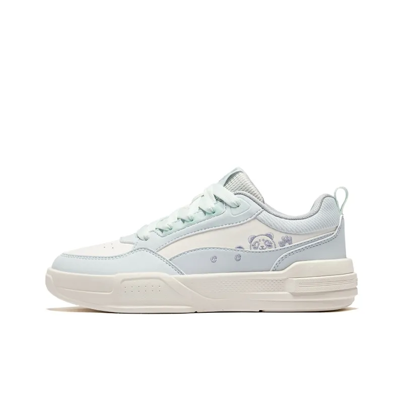 Erke Battery Panda 4lite Wear-Resistant Slip-Resistant Low-Top Skateboard Shoes Women's Microcrystal White Mist Gray-0