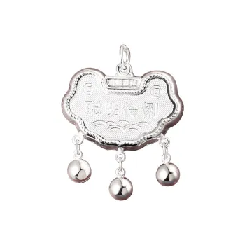 AITAO 999 Fine Silver Foot Silver Pendants Kids'