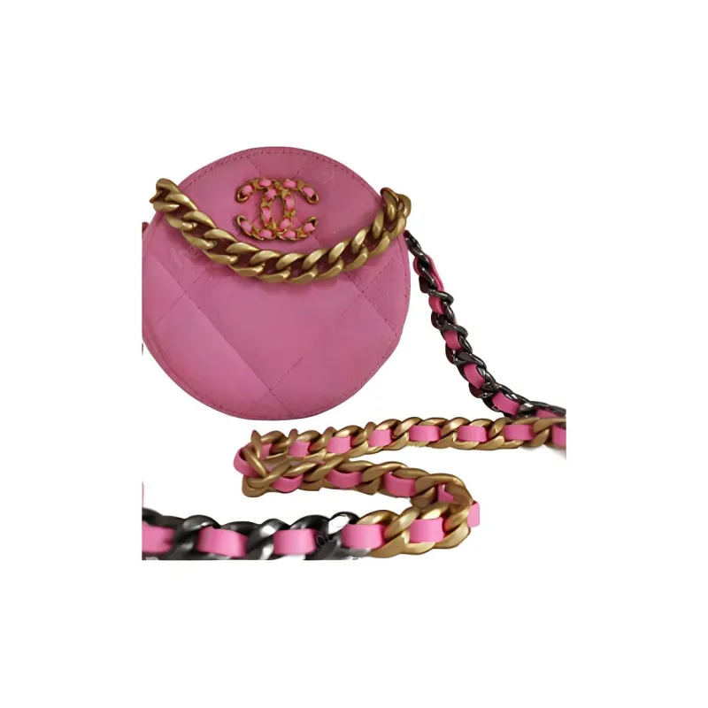 CHANEL 19Bag Denim Handheld Shoulder Bag, Crossbody Bag Women's Bright Pink-1
