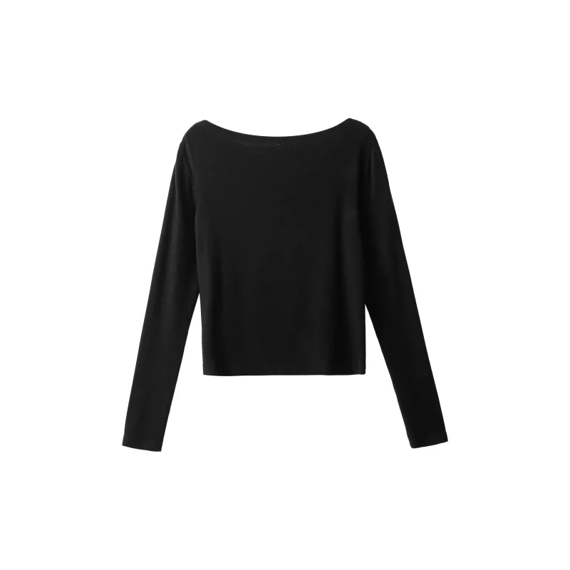 Fstudio Spring Korean Style Design Versatile Crew Neck Base Layer Shirt Women's-7