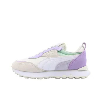 PUMA Rider FV Anti Slip Wear Resistant Low Top Casual Shoes Women's Beige Purple
