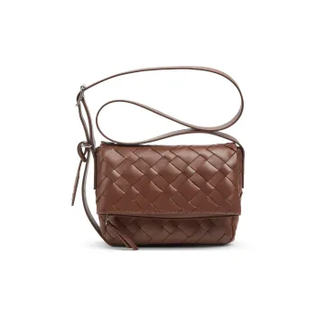 CHARLES&KEITH PU Shoulder Bag Crossbody Bag Medium Size Women's Noir Black/Chocolate
