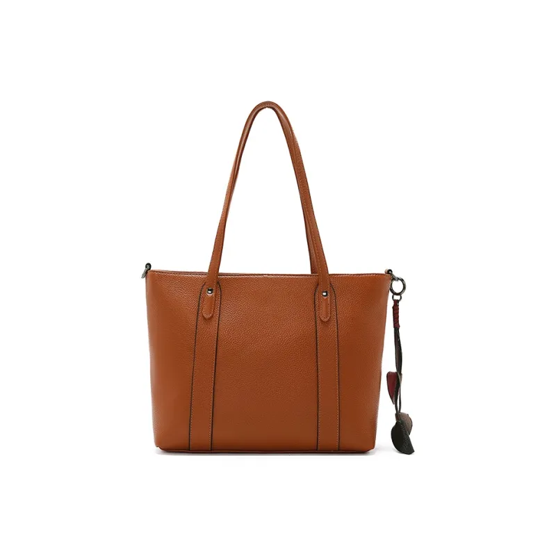 Old Man's Head Top Grain Cow Leather Shoulder Bag Large Size Women's Multicolor-8