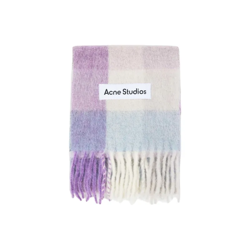 Acne Studios Checkered Logo Patch Scarf-2