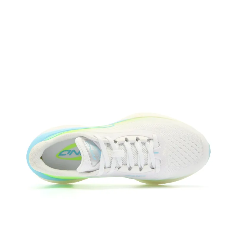 QIAODAN Strong Wind 3TR Cushioned Slip-Resistant Abrasion-Resistant Low-Top Sprint Running Shoes Men's White Blue Green-3