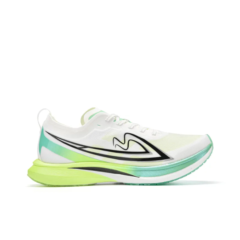Sonic Cat Breathable Coverage Rebound Low Top Full Length Carbon Plate Training Running Shoes Unisex White Green-1