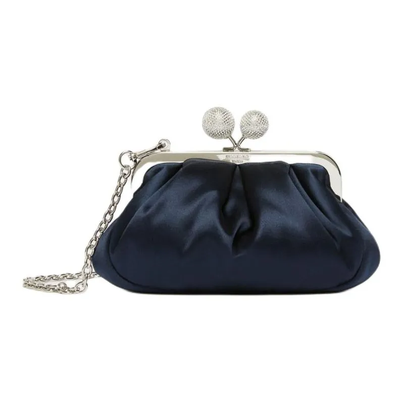 WEEKEND MaxMara Cotton One Shoulder Crossbody Clutch Women's Blue-0