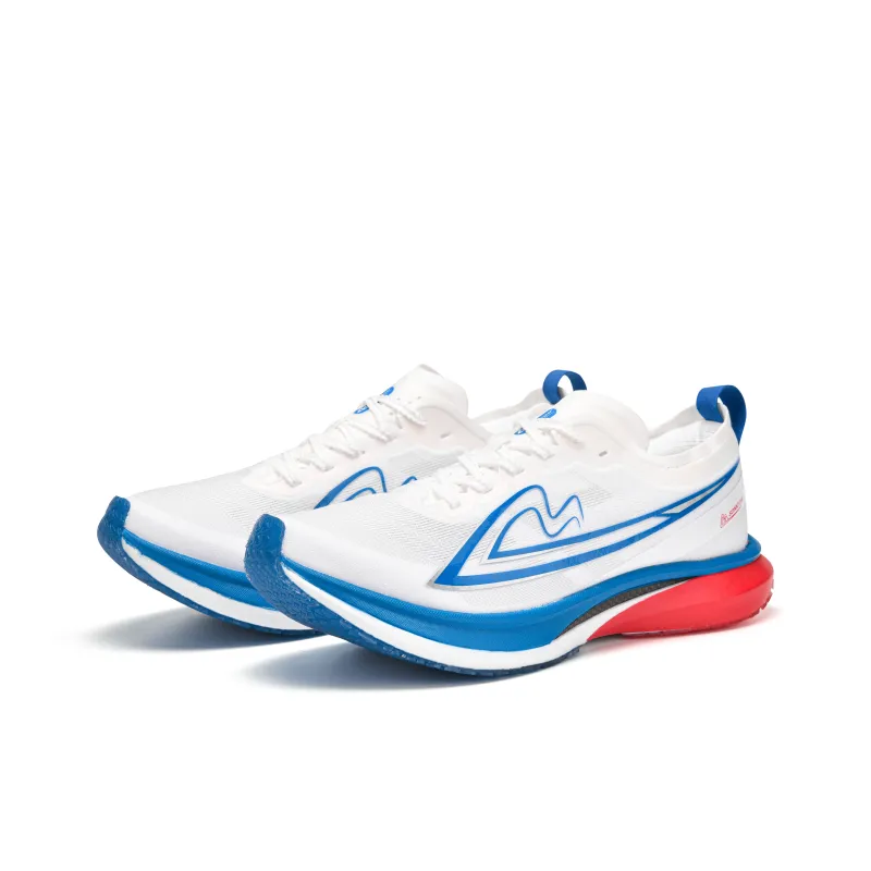 Sonic Cat Breathable Coverage Rebound Low Top Full Length Carbon Plate Casual Running Shoes Unisex White Blue-2