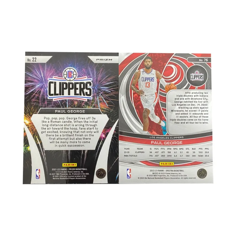 PANINI 2022 PRIZM Paul George Firework Special Edition Spectrum BASE Sports Cards 2 Pcs-1