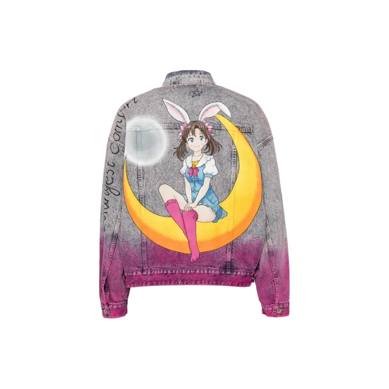Doublet Anime Hand printing Denim Jacket-1