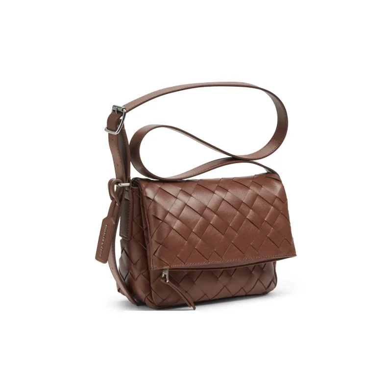CHARLES&KEITH PU Crossbody Bags Medium Size Women's Noir Black/Chocolate-6