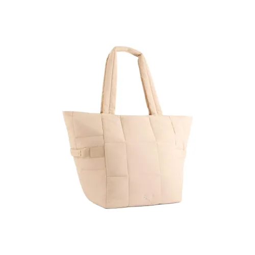 PUMA Nylon Tote Bag Shopping Bag Shoulder Bags Unisex Beige