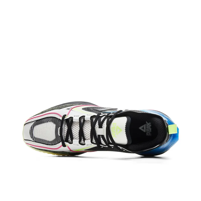 PEAK Cushioned Slip-Resistant Abrasion-Resistant Low-Top Basketball Shoes Men's White Black Rose Red-3