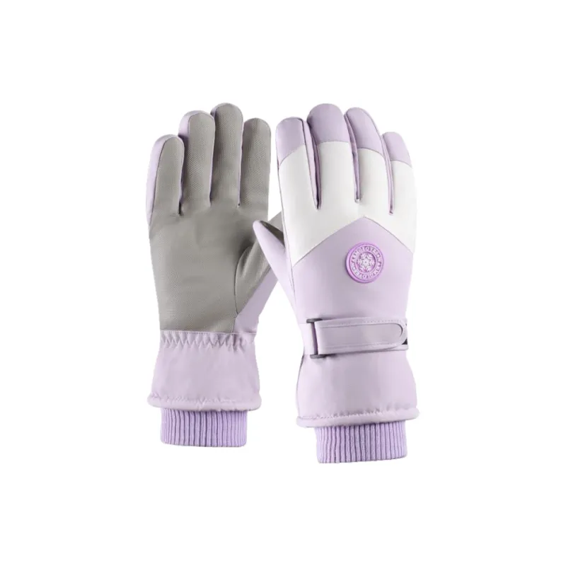 LEMONKID Velour Waterproof Fabric Ski Gloves Unisex-2