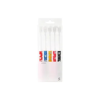 CHENYISHENG Creative Cartoon Spinning Print Soft Bristle Toothbrush 5 Pack For Home Use Adults With Small Heads