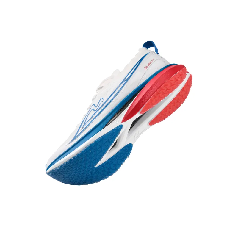 Sonic Cat Breathable Coverage Rebound Low Top Full Length Carbon Plate Casual Running Shoes Unisex White Blue-3