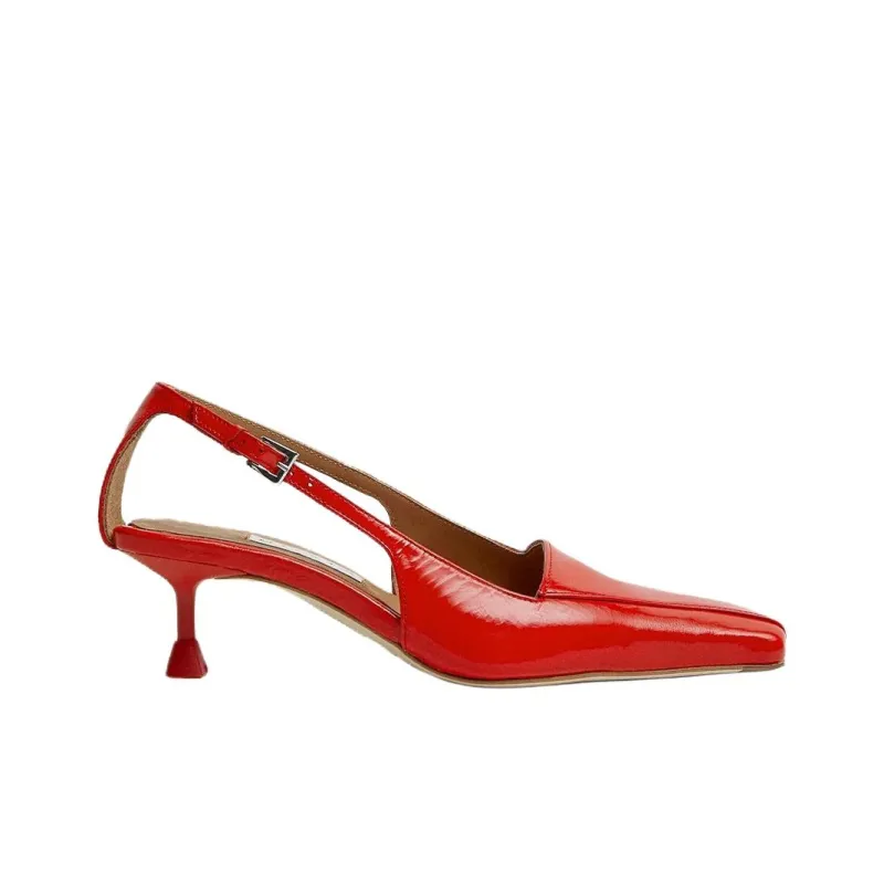 MIISTA Adal Slim Heel High Heels 5cm Women's Orange Red-1