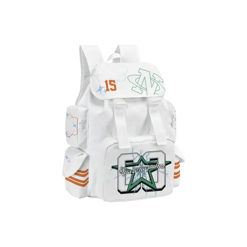 COEXISTENCE Polyester Commute Travel Versatile Backpacks Large Size Unisex White-38