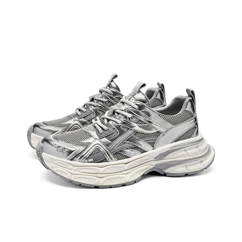 JEEP SPIRIT Chunky Sneakers Men Low Top Bright Sand Silver-2
