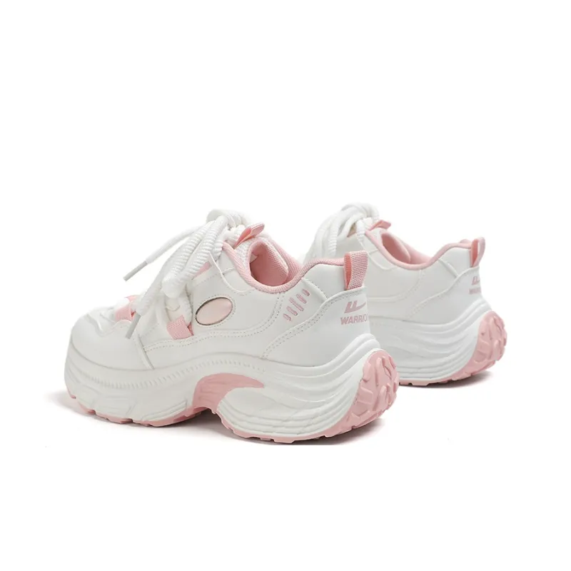 Warrior Cushioning And Abrasion Resistant Coverage Low Top Casual Running Shoes Women's White Pink-4