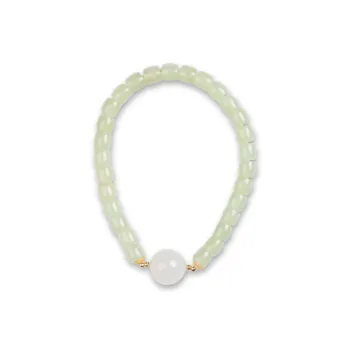 TIANTAISHAN Hetian Jade Bracelets Pale Greenish White Jade Unisex