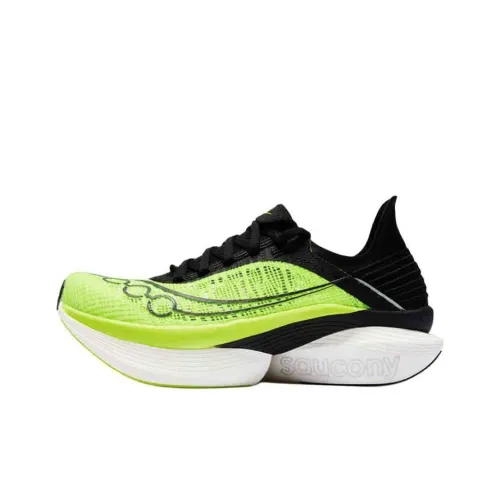 Saucony ENDORPHIN ELITE 2 Anti Slip Wear Resistant Low Top Marathon Running Shoes Unisex Green Black