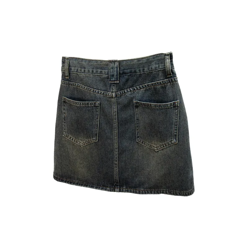 Cypress House Denim Short Skirts Women's Vintage Dark Blue-1