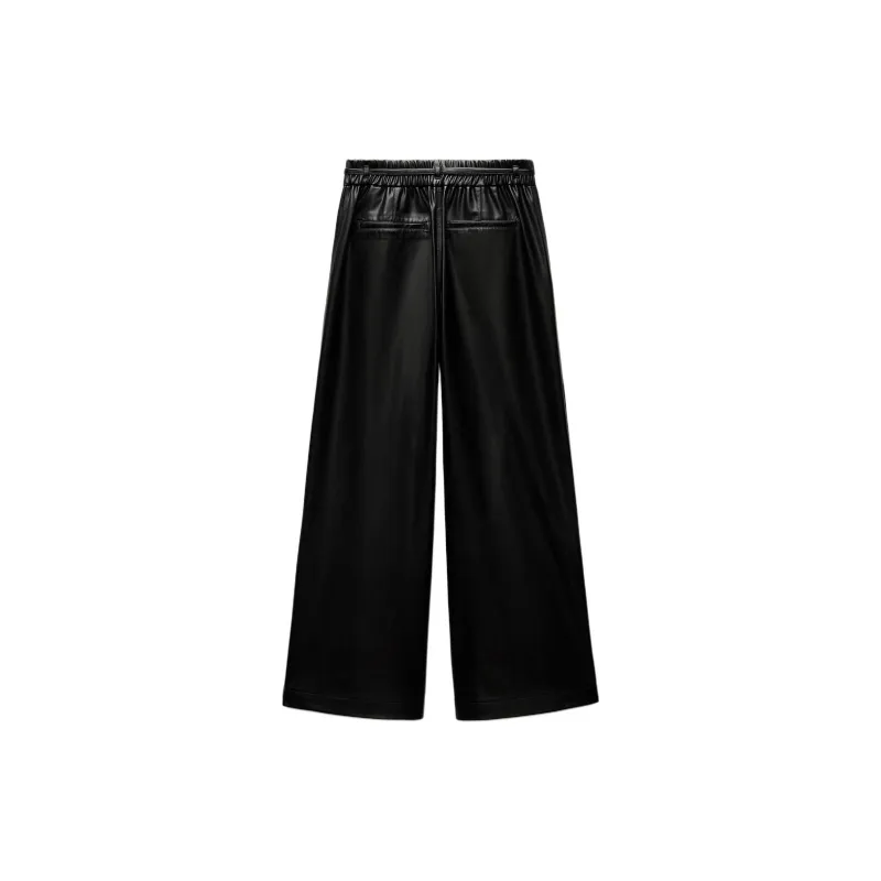 ZARA Leather Pants Women's Black-1
