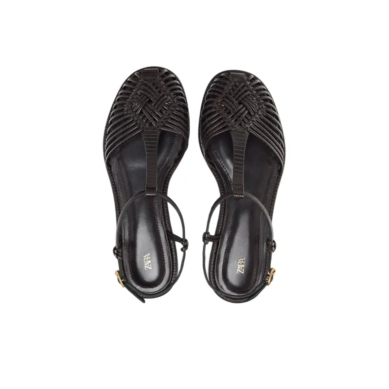 ZARA Roman Sandals Women's Chocolates Brown-4
