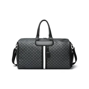 Meow In The Grass Synthetic Leather Travel Bag Unisex Black