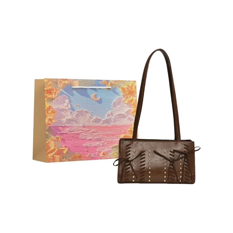 BRINCH PU Shoulder Bag Regular Women's Black/Coffee/Brown-6