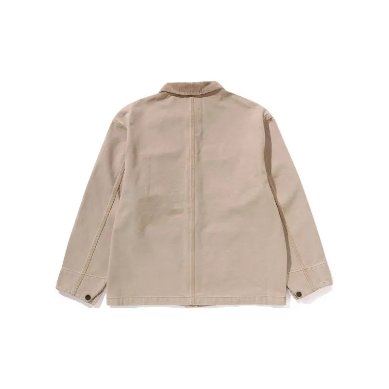 Bape Line Camo Jacquard Patched Pocket Garment Dye Work Jacket-1