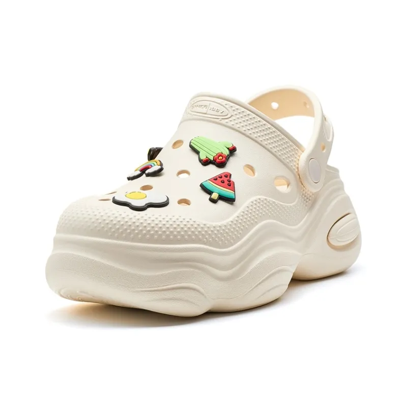XTEP Succulent Collection Clogs Women's Beige-1