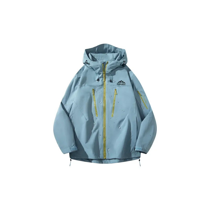 BOBBY ABLEY Water-Resistant Windproof Wear-Resistant Windbreaker Jacket Unisex Dragon Scales Yellow-18