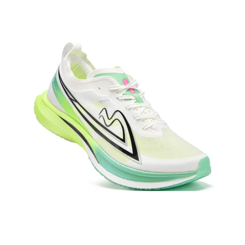 Sonic Cat Breathable Coverage Rebound Low Top Full Length Carbon Plate Training Running Shoes Unisex White Green-3